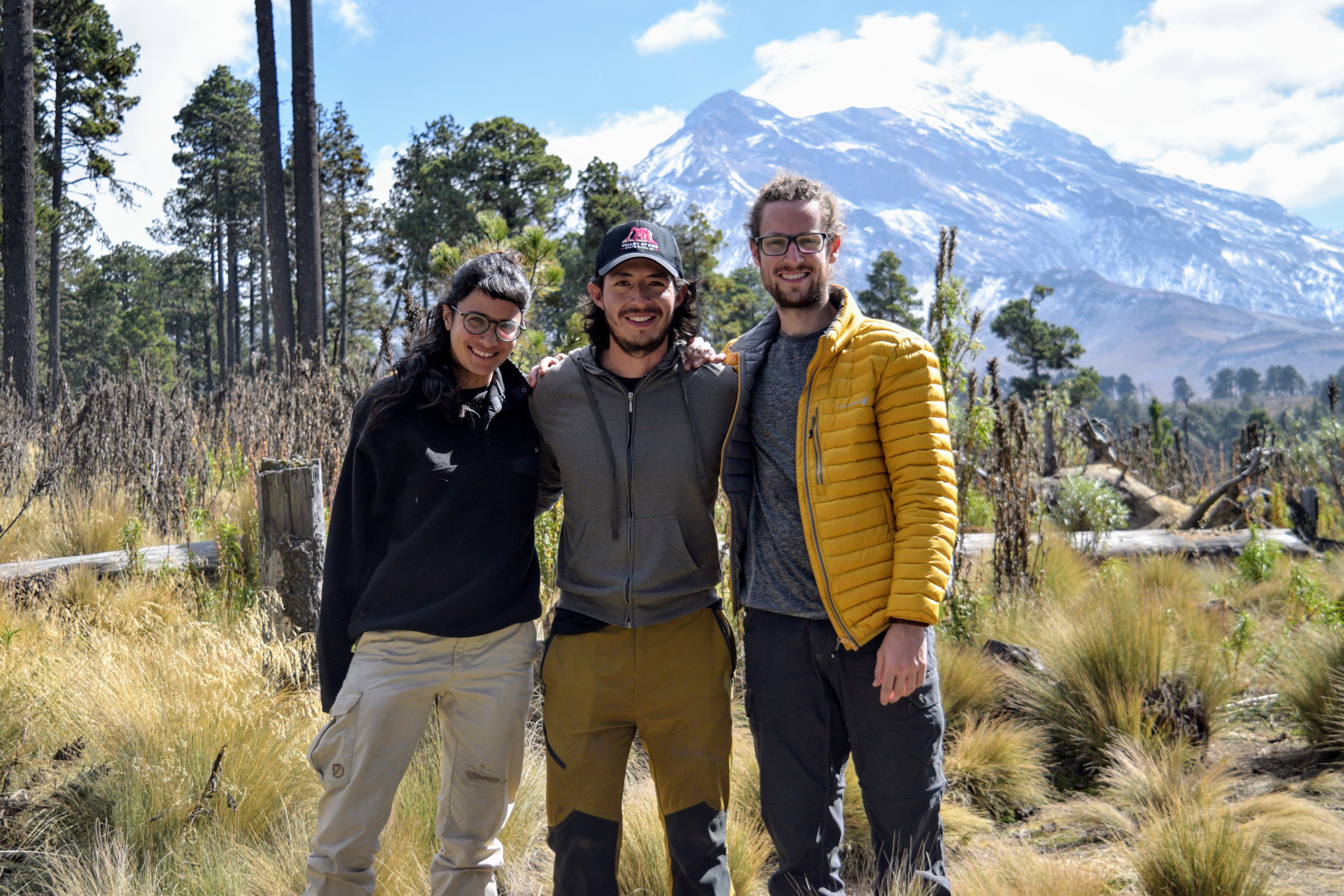 Sarah, Diego and Mark at the base of Pico de Orizaba